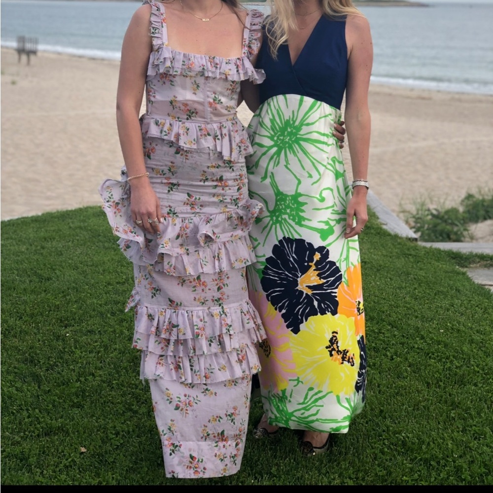Vintage floral silk dress